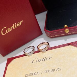 Cartier Love Solitaire Wedding Band, Diamond-Paved