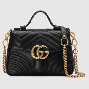 Gucci Marmont Mini Top Handle Bag - Black