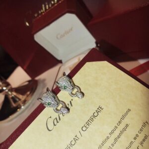 Panth?re De Cartier Earrings White Gold, Diamonds, Emeralds Onyx