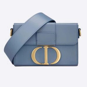 DIOR 30 Montaigne Box Bag Box Calfskin ‘CD’ Clasp Blue