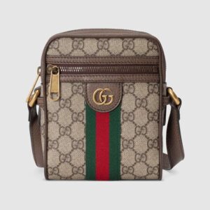Gucci GG Men Ophidia GG Shoulder Bag in Beige/Ebony GG Supreme Canvas