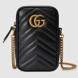 Gucci GG Women GG Marmont Mini Bag Matelassé Chevron Leather Black
