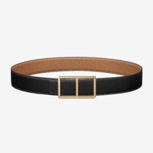 Hermes Men Officier Belt Buckle & Reversible Leather Strap 38 mm Brown