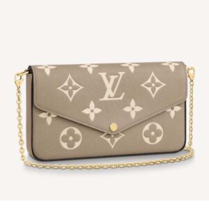 Louis Vuitton LV Unisex Félicie Pochette Monogram Empreinte Embossed Supple Grained Cowhide Sandy