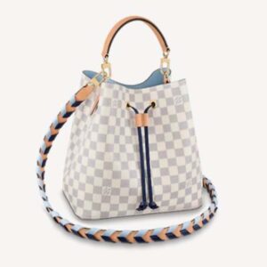 Louis Vuitton LV Unisex Néonoé MM Bucket Bag Blue Damier Azur Coated Canvas
