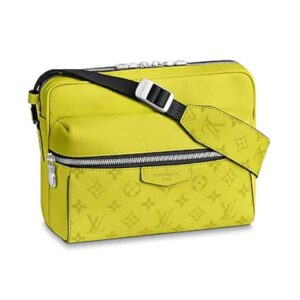 Louis Vuitton LV Unisex Outdoor Messenger Taiga Leather Monogram Canvas Yellow