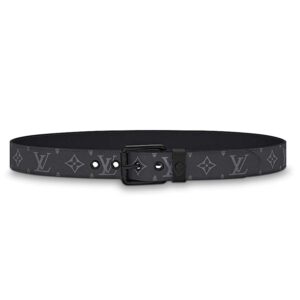 Louis Vuitton LV Unisex Voyager 35mm Belt in Monogram Eclipse Canvas