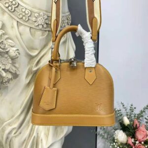 Louis Vuitton LV Women Alma BB Handbag Beige Epi Grained Cowhide Leather