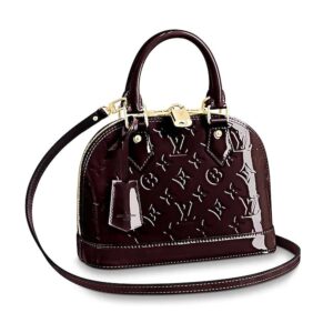 Louis Vuitton LV Women Alma BB Handbag in Patent Leather Black