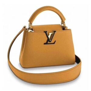 Louis Vuitton LV Women Capucines Mini Handbag Jewel-Tone Taurillon Leather Orange