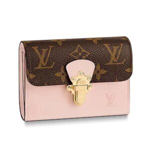 Louis Vuitton LV Women Cherrywood Compact Wallet Monogram Coated Canvas Pink
