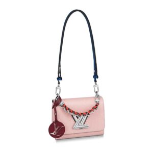 Louis Vuitton LV Women Twist PM Handbag in Rose Ballerine Pink Epi Leather