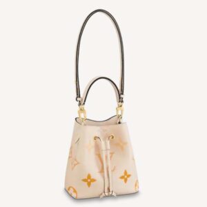 Louis Vuitton Unisex NéoNoé BB Bucket Bag Cream Saffron Embossed Grained Cowhide Leather