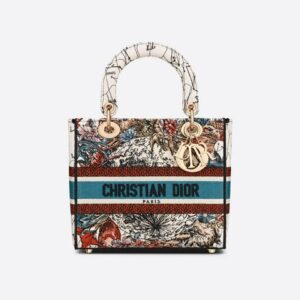 Dior Latte Multicolor Medium Lady D-Lite Bag