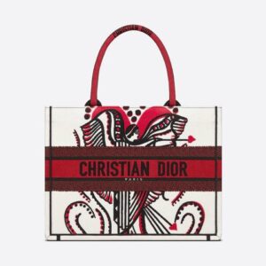 Dior Latte Multicolor Cupidon Medium Dior Book Tote Bag