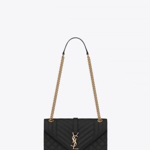 YSL Envelope Medium Bag in Mix Matelasse Grain de Poudre Embossed Leather
