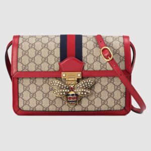 Gucci GG Women Queen Margaret GG Supreme Medium Shoulder Bag-Brown