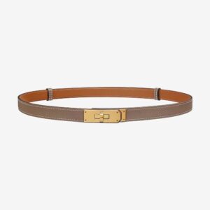 Hermes Women Kelly Belt in Calfskin Leather Gold